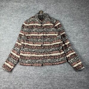 Basler Cardigan Sweater Women Multicolor Textured Tight knit Striped Warm Winter